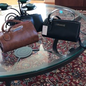 J Frances faux leather crossbody purse